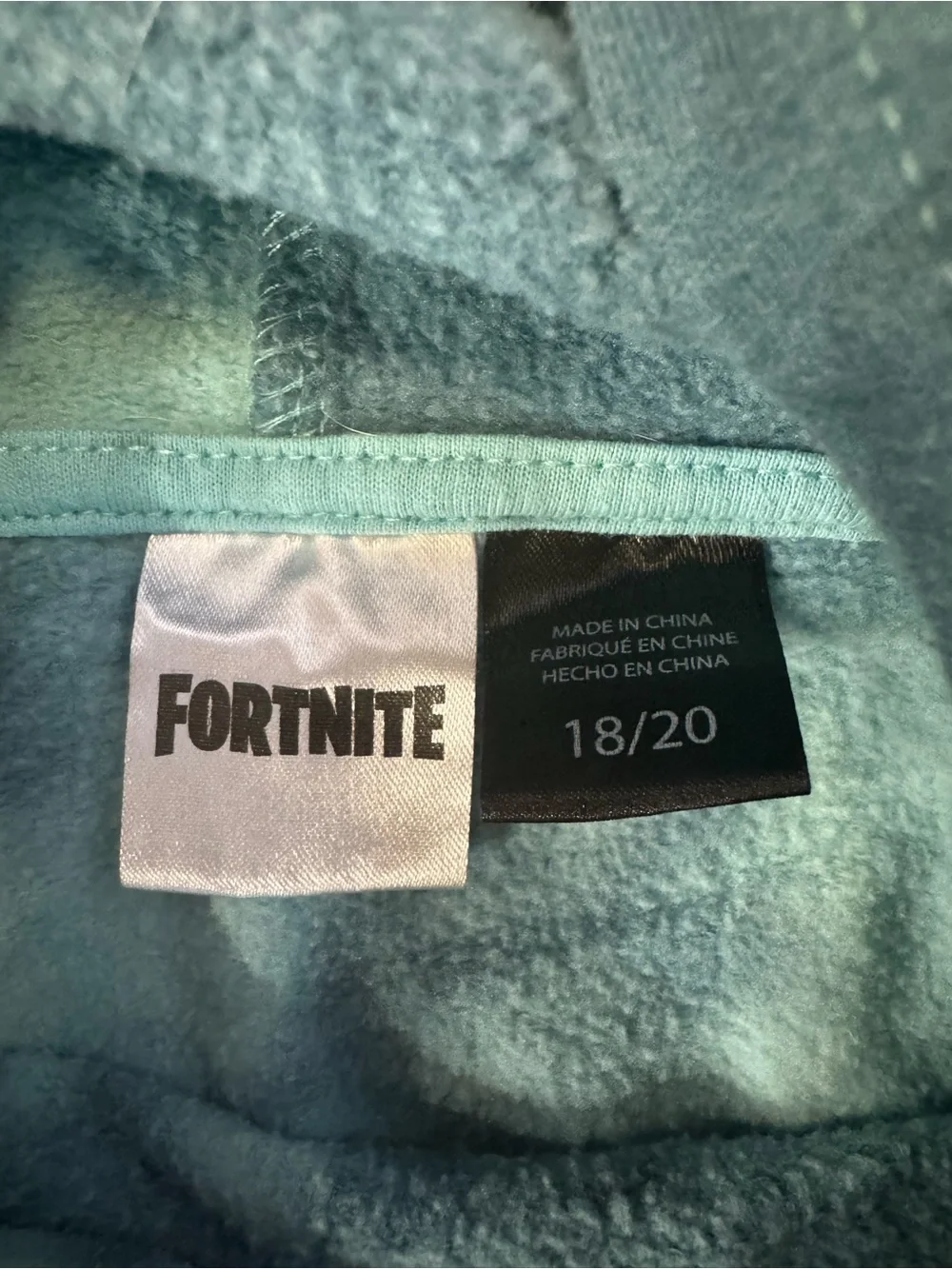 Fortnite Victory Royale Youth 18/20 Tie Dye Pullover Hoodie Gray Blue